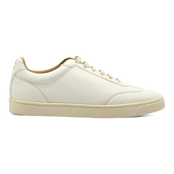 Brunello Cucinelli Deerskin Leather Low Top Sneakers Off White size 40 7US $995 - Picture 2 of 9
